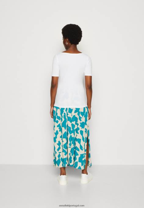 mulheres camiseta estampada azul claro/branco F4BZ0D292 Anna Field