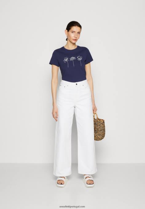 mulheres camiseta estampada azul escuro F4BZ0D313 Anna Field