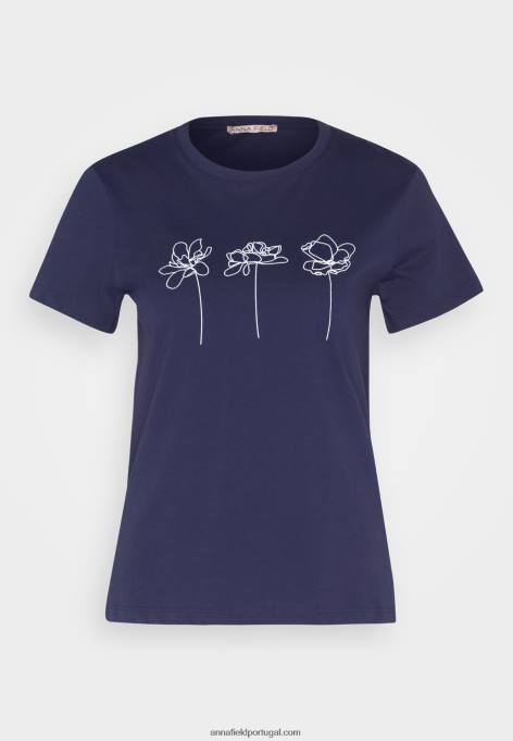 mulheres camiseta estampada azul escuro F4BZ0D313 Anna Field