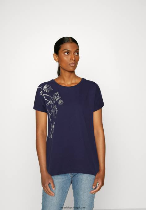 mulheres camiseta estampada azul escuro F4BZ0D362 Anna Field