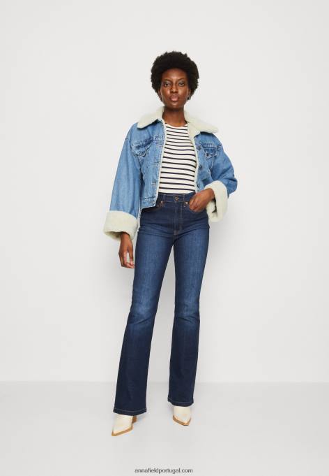 mulheres camiseta estampada azul escuro/branco F4BZ0D339 Anna Field