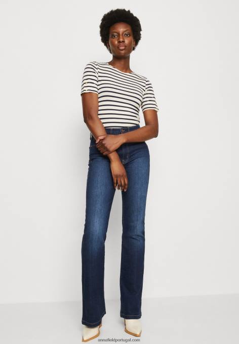 mulheres camiseta estampada azul escuro/branco F4BZ0D339 Anna Field