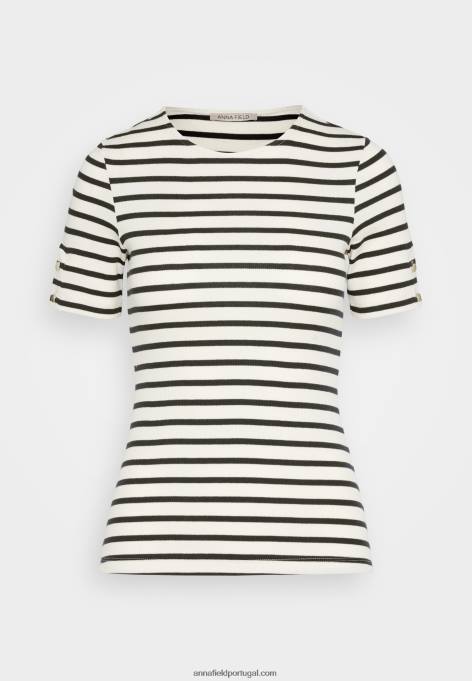 mulheres camiseta estampada azul escuro/branco F4BZ0D339 Anna Field
