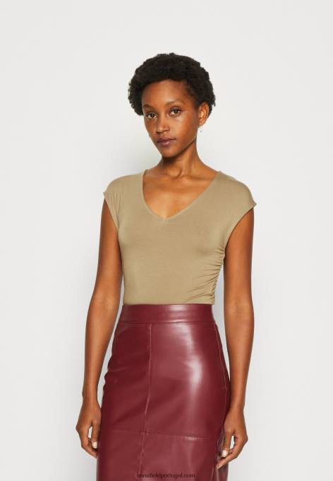 mulheres camiseta estampada bege F4BZ0D309 Anna Field