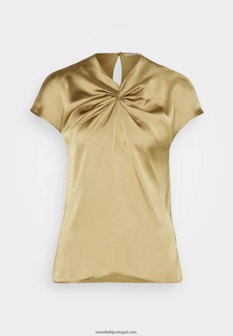 mulheres camiseta estampada caqui F4BZ0D285 Anna Field