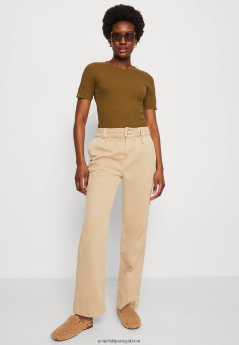 mulheres camiseta estampada caqui F4BZ0D368 Anna Field