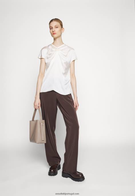 mulheres camiseta estampada off white F4BZ0D346 Anna Field