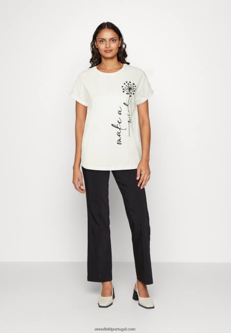 mulheres camiseta estampada off white F4BZ0D370 Anna Field