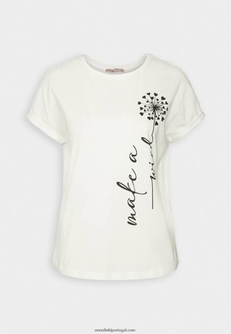 mulheres camiseta estampada off white F4BZ0D370 Anna Field