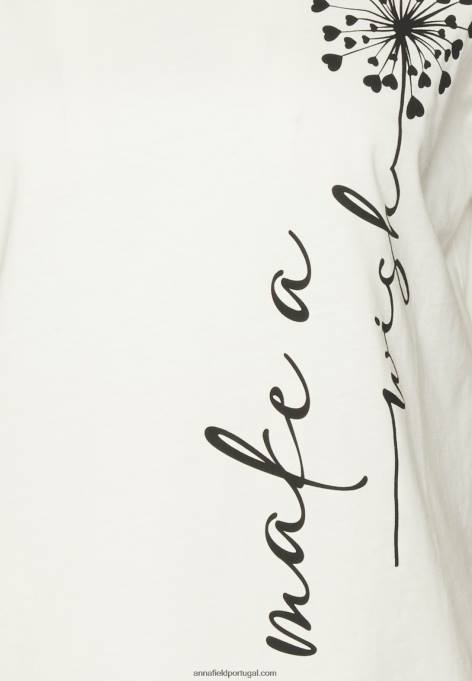 mulheres camiseta estampada off white F4BZ0D370 Anna Field