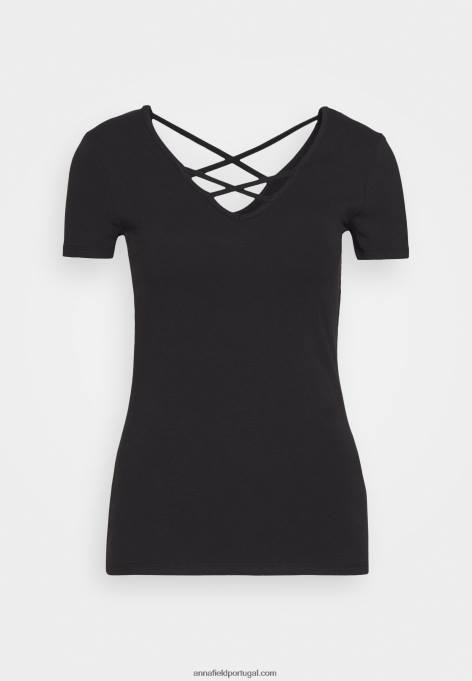 mulheres camiseta estampada preta F4BZ0D249 Anna Field