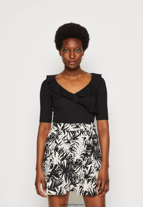 mulheres camiseta estampada preta F4BZ0D268 Anna Field