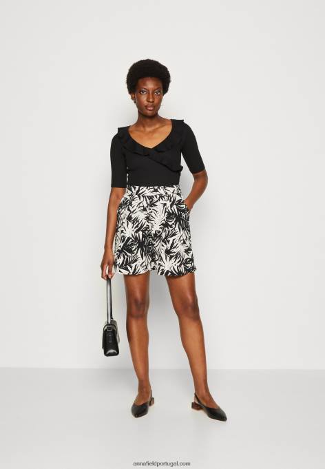mulheres camiseta estampada preta F4BZ0D268 Anna Field