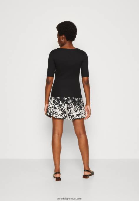 mulheres camiseta estampada preta F4BZ0D268 Anna Field