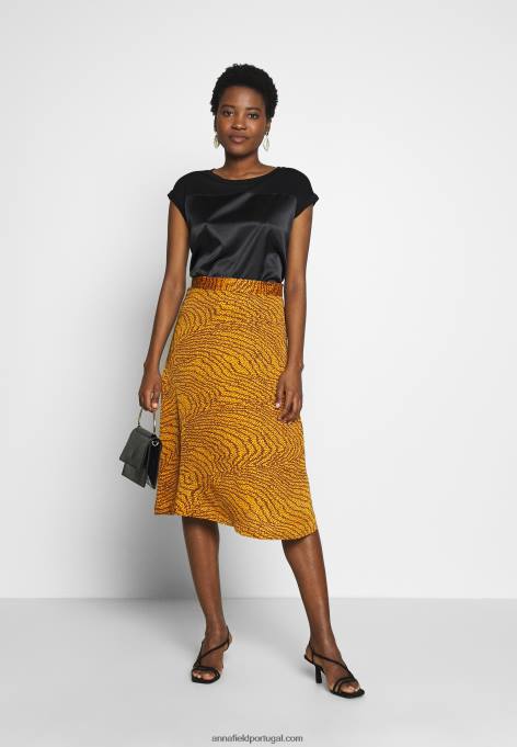 mulheres camiseta estampada preta F4BZ0D274 Anna Field