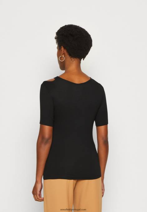 mulheres camiseta estampada preta F4BZ0D307 Anna Field