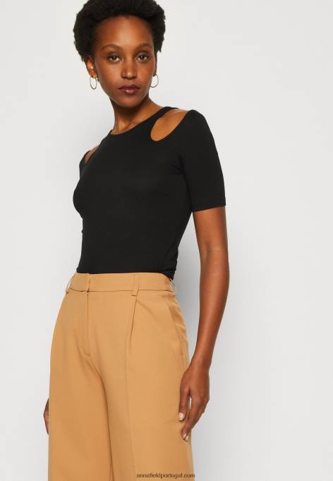 mulheres camiseta estampada preta F4BZ0D307 Anna Field