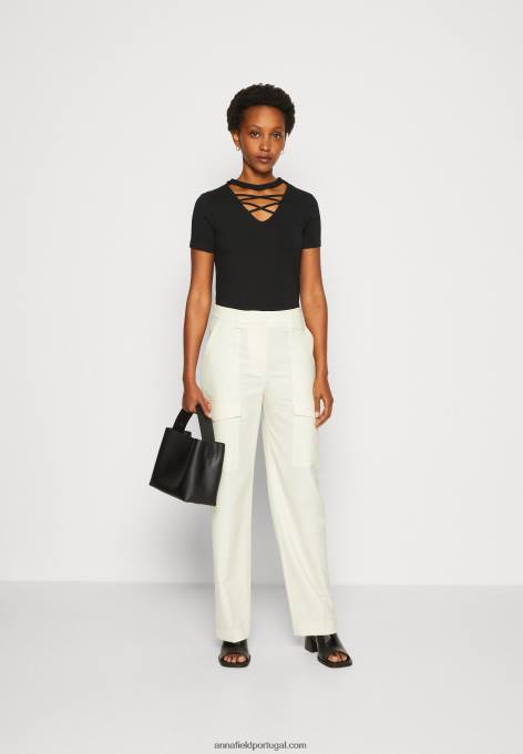 mulheres camiseta estampada preta F4BZ0D325 Anna Field