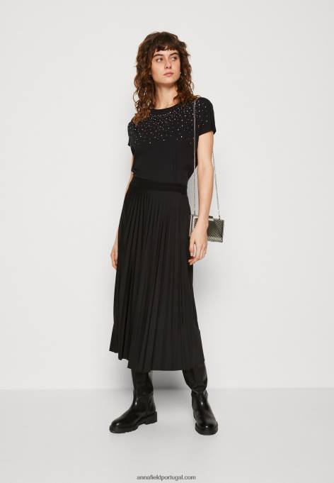 mulheres camiseta estampada preta F4BZ0D358 Anna Field