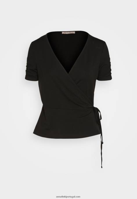 mulheres camiseta estampada preta F4BZ0D361 Anna Field