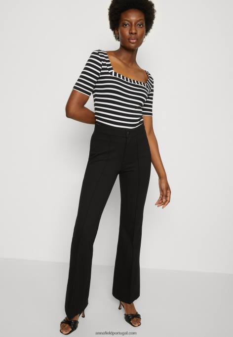 mulheres camiseta estampada preta/branca F4BZ0D298 Anna Field