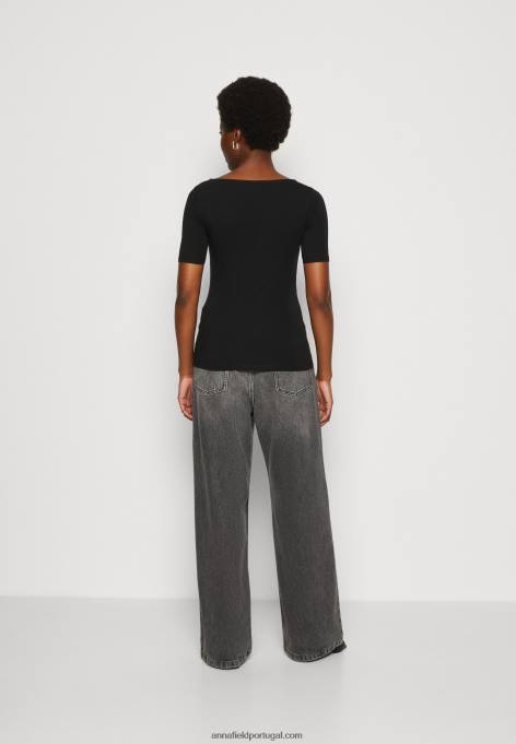 mulheres camiseta estampada preta/preta F4BZ0D366 Anna Field