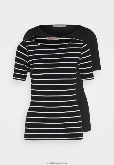 mulheres camiseta estampada preta/preta F4BZ0D366 Anna Field
