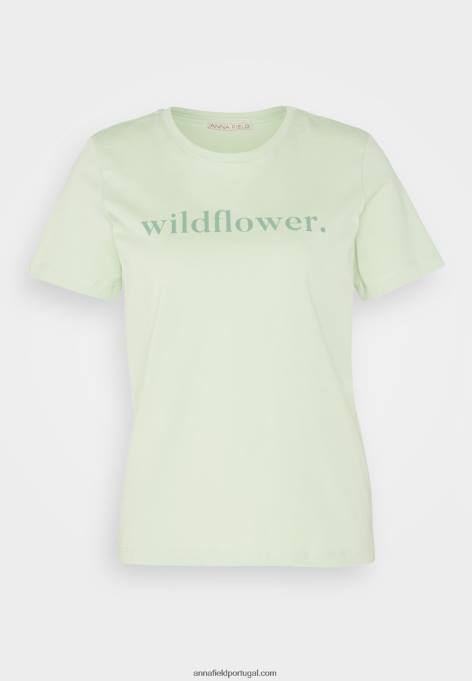 mulheres camiseta estampada verde F4BZ0D373 Anna Field