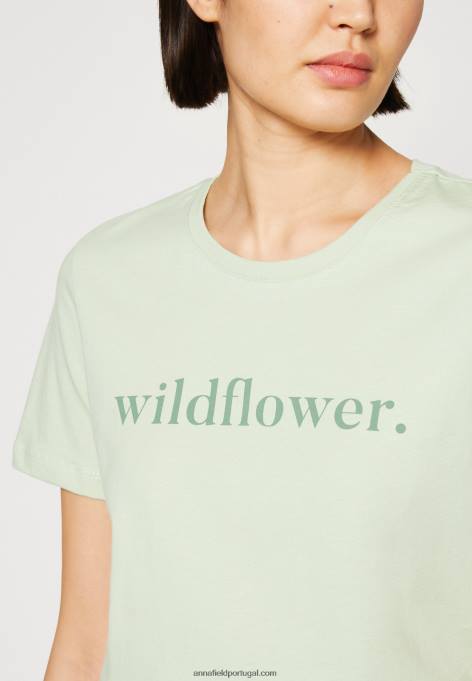 mulheres camiseta estampada verde F4BZ0D373 Anna Field