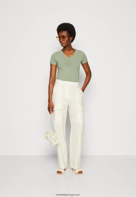 mulheres camiseta estampada verde claro F4BZ0D360 Anna Field