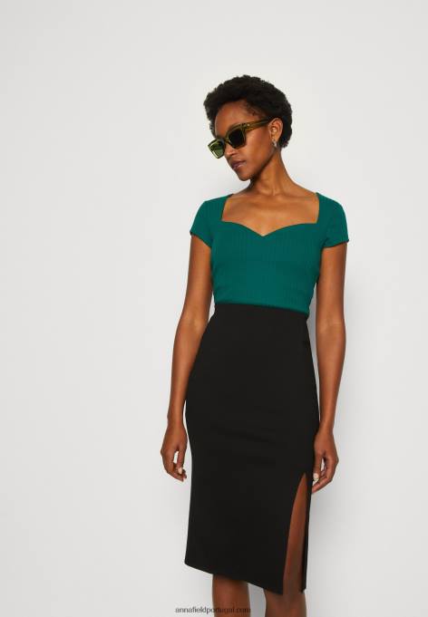 mulheres camiseta estampada verde escuro F4BZ0D240 Anna Field