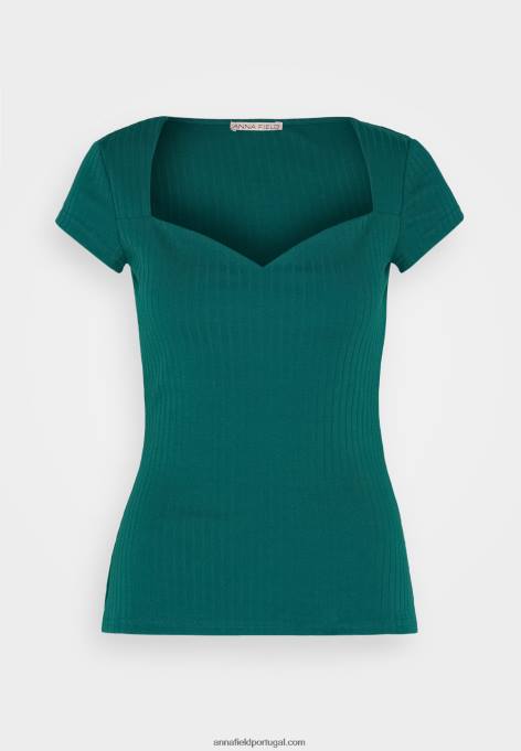 mulheres camiseta estampada verde escuro F4BZ0D240 Anna Field