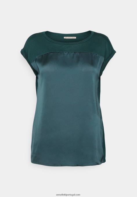 mulheres camiseta estampada verde escuro F4BZ0D241 Anna Field
