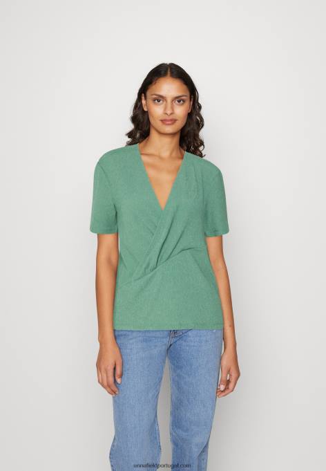 mulheres camiseta estampada verde escuro F4BZ0D359 Anna Field