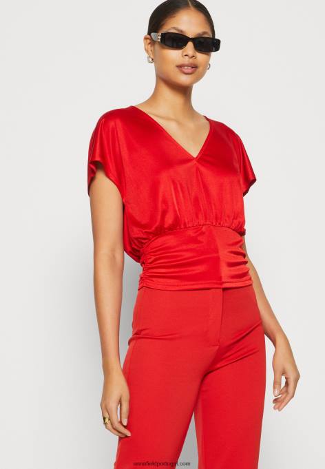 mulheres camiseta estampada vermelha F4BZ0D303 Anna Field