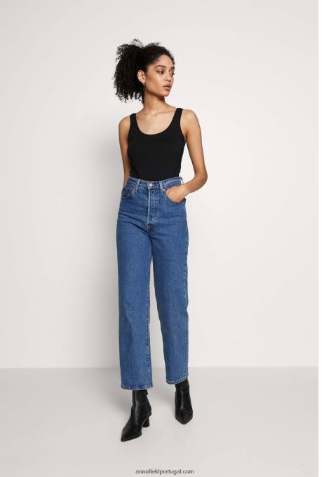 mulheres tanque básico 3er pack top preto branco mottl F4BZ0D434 Anna Field