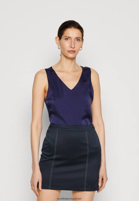 mulheres top azul F4BZ0D396 Anna Field