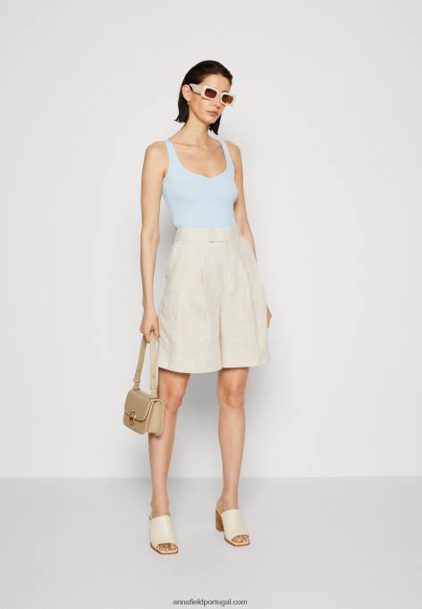 mulheres top azul claro F4BZ0D414 Anna Field