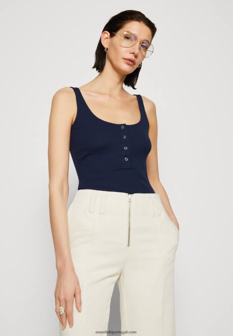mulheres top azul escuro F4BZ0D451 Anna Field