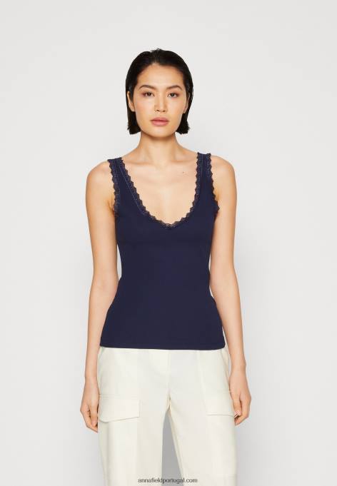 mulheres top azul escuro F4BZ0D456 Anna Field