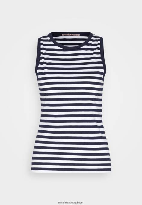 mulheres top azul escuro/branco F4BZ0D476 Anna Field