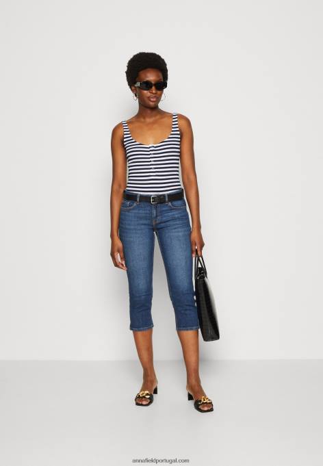 mulheres top branco/azul F4BZ0D467 Anna Field