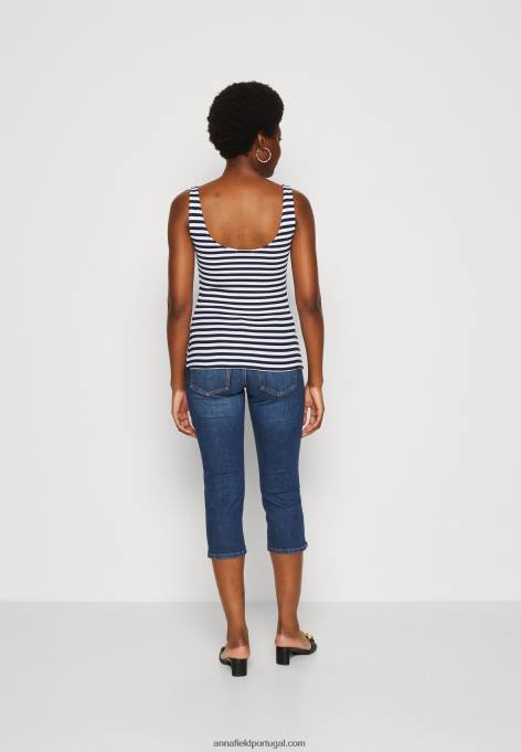 mulheres top branco/azul F4BZ0D467 Anna Field