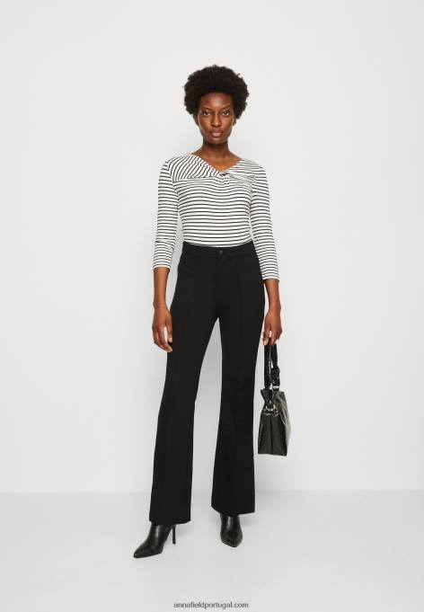 mulheres top de manga comprida branco/preto F4BZ0D575 Anna Field