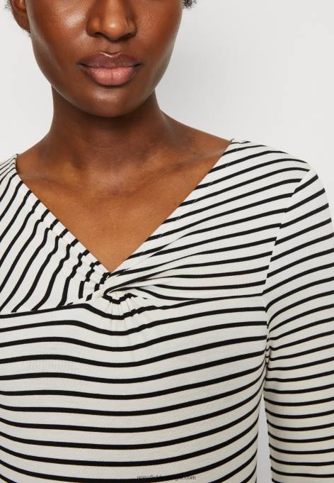 mulheres top de manga comprida branco/preto F4BZ0D575 Anna Field