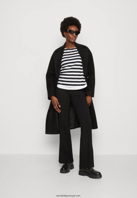 mulheres top de manga comprida branco/preto F4BZ0D585 Anna Field