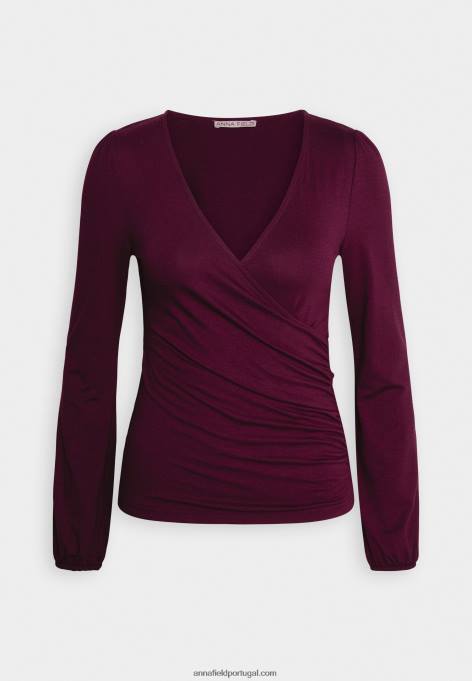 mulheres top manga longa vermelho escuro F4BZ0D535 Anna Field