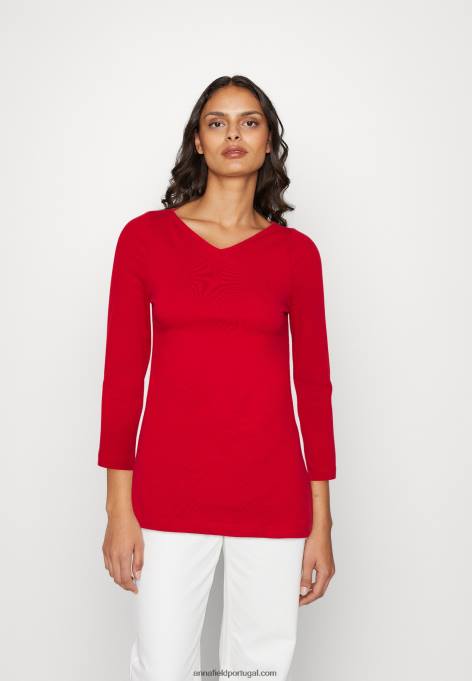 mulheres top manga longa vermelho escuro F4BZ0D555 Anna Field
