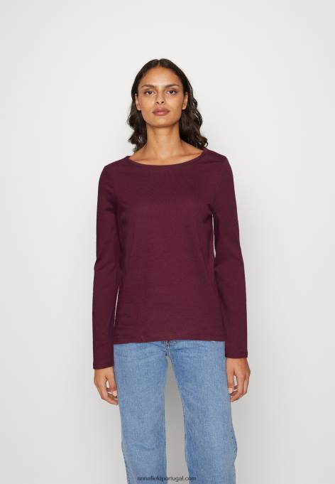 mulheres top manga longa vermelho escuro F4BZ0D567 Anna Field