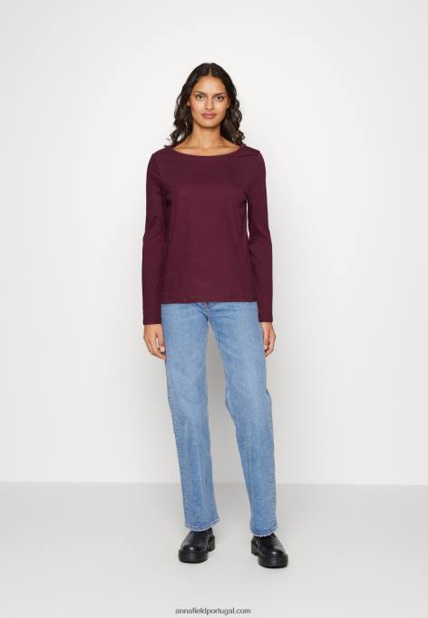 mulheres top manga longa vermelho escuro F4BZ0D567 Anna Field